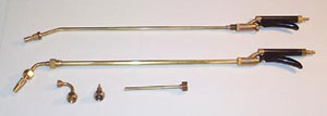Spare parts and extensions for brass spray lances, used with woodworm spraying machines.
